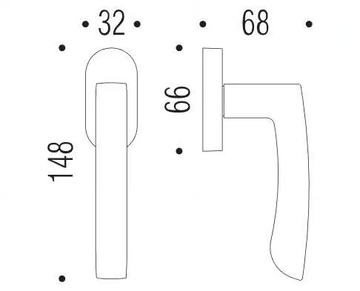 VIOLA AR 22 DK/SM - DK brass window handle on rose by Colombo Design - view 3